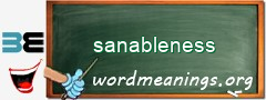 WordMeaning blackboard for sanableness